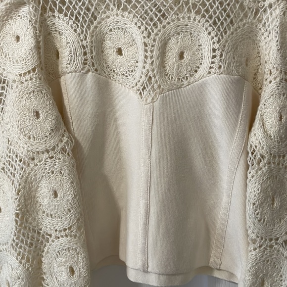 Zara Corset Sweater Top with Puffy Sleeves - Picture 3 of 7